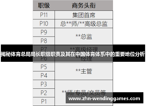 揭秘体育总局局长职级职责及其在中国体育体系中的重要地位分析 揭秘体育总局局长职级职责及其在中国体育体系中的重要地位分析